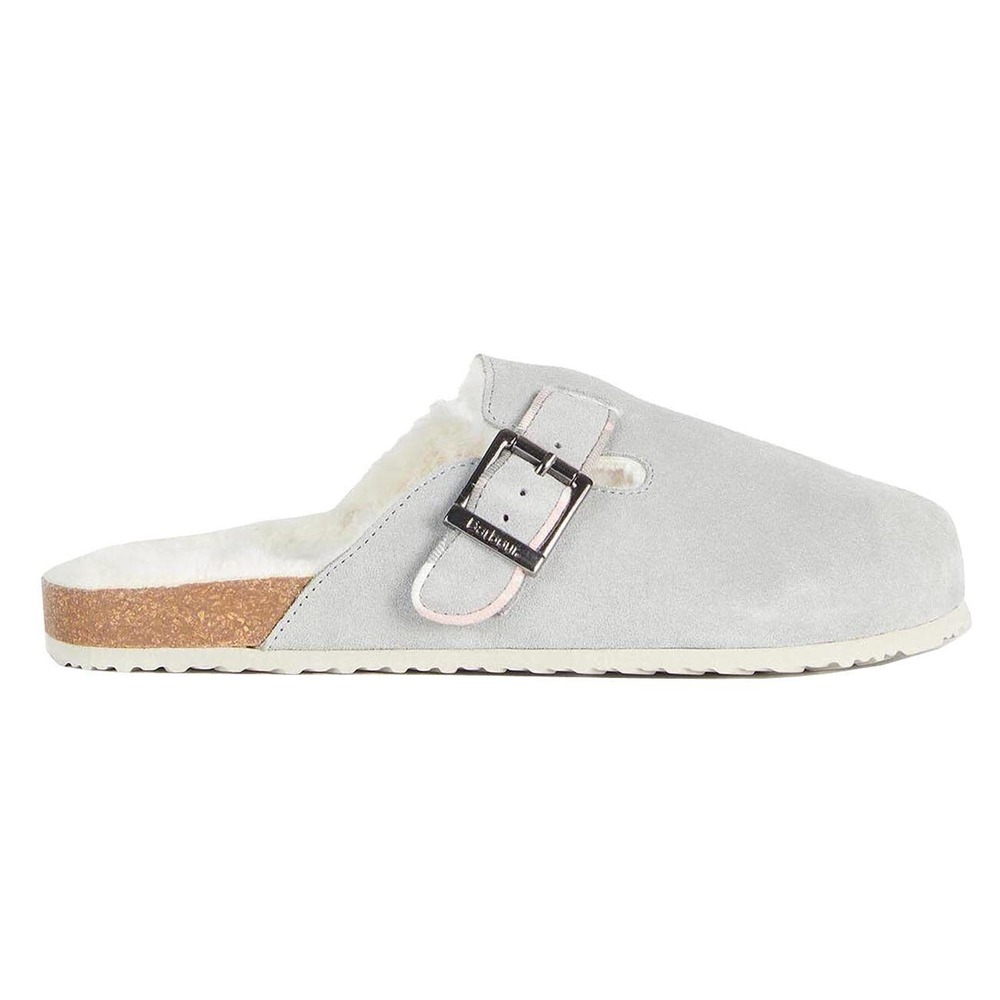 Barbour Women's Faux Fur Comfort Slip-on Slippers Grey Suede UK 5 EU 38 US 7